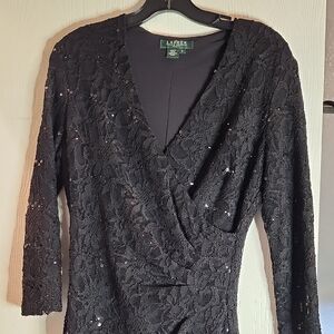 Lauren Ralph Lauren Black Lace Wedding Dress